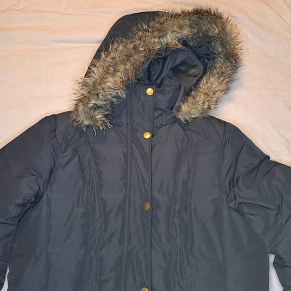 Banana Republic Hooded Long Puffer Jacket Coat Size Large - Picture 5 of 11